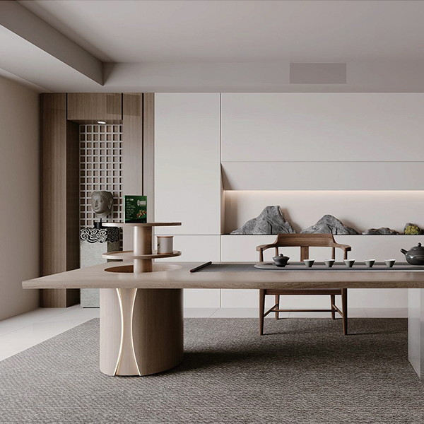 Smart Rotating & Height-Adjustable Tea Table